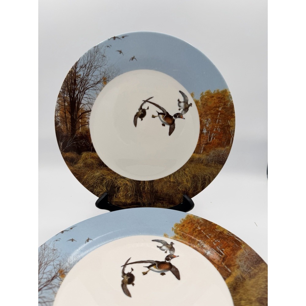 Ducks Unlimited Dinner Plates Duck Hunting 10-1/2" Set of 4